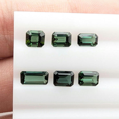 3.00ct (6 pieces) Indicolite Tourmaline - Octagon Cut Faceted Tourmaline from Afghanistan - Faceted Gemstones Lot