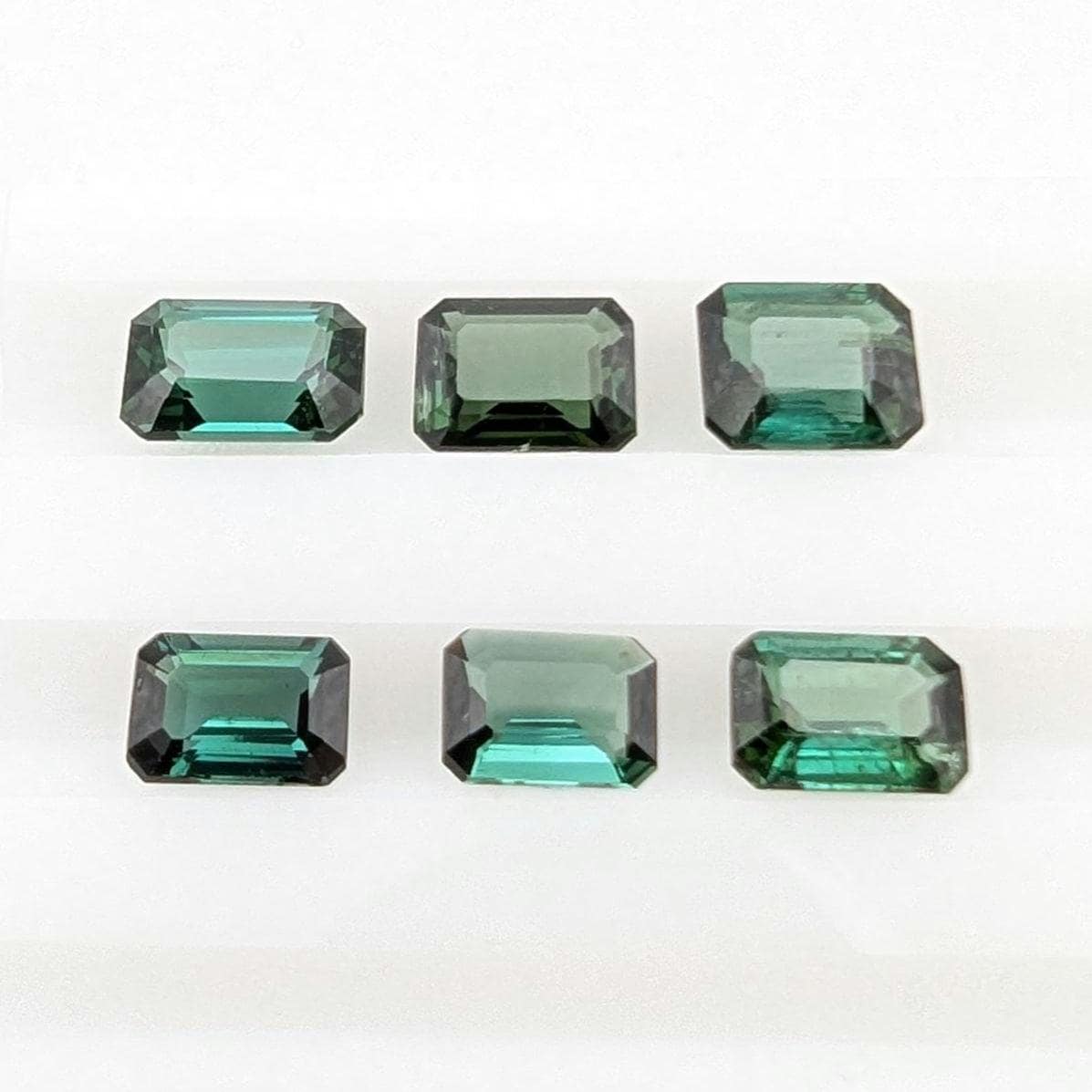 4.48ct (6 pieces) Indicolite Tourmaline - Octagon Cut Faceted Tourmaline from Afghanistan - Faceted Gemstones Lot
