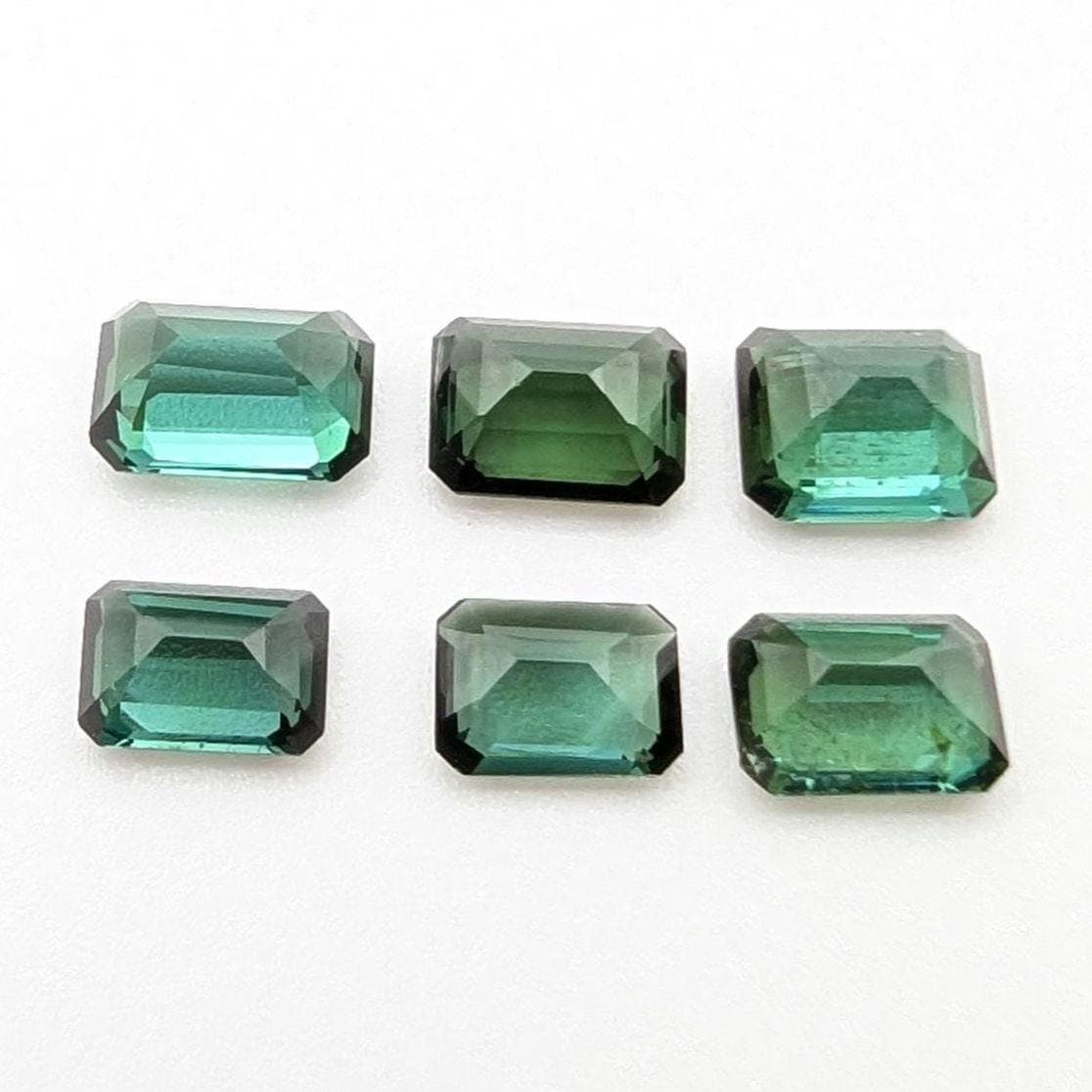 4.48ct (6 pieces) Indicolite Tourmaline - Octagon Cut Faceted Tourmaline from Afghanistan - Faceted Gemstones Lot