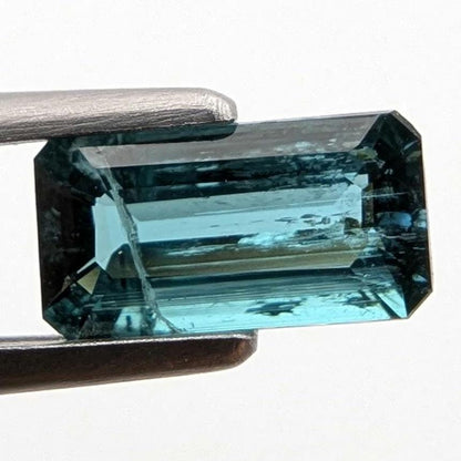 0.80 ct Indicolite Tourmaline - Octagon Faceted Blue Tourmaline - Step Cut Bicolor Tourmaline - Loose Tourmaline Gemstone - Afghanistan