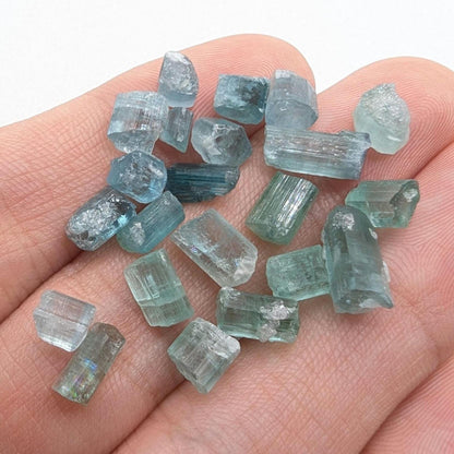 30 ct Blue Indicolite Tourmaline Crystals - Natural Rough Tourmaline Lot - Afghanistan