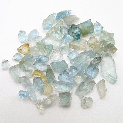 54ct Natural Blue Aquamarine & Yellow Beryl - Rough Beryl Gemstones - Loose Rough Gems - Natural Aquamarine Crystals - Nigeria