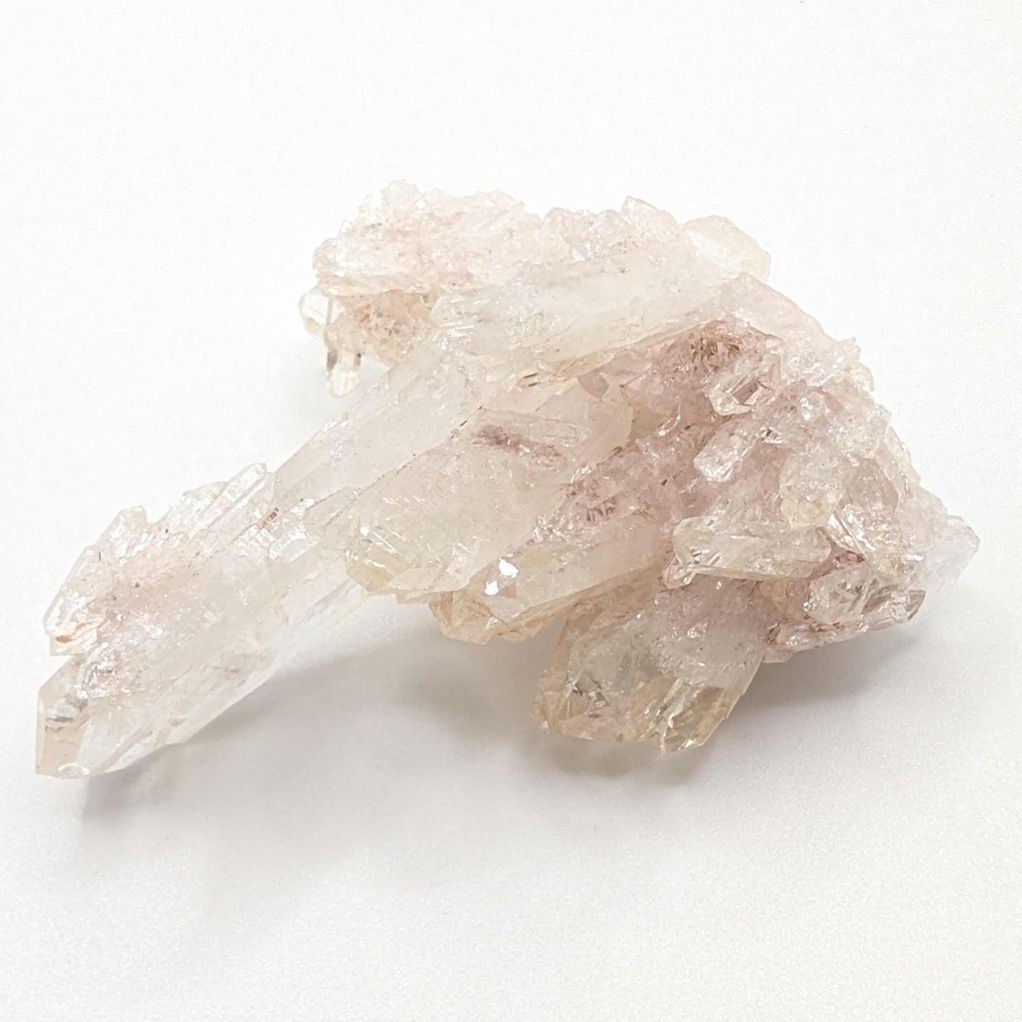 49g Natural Pink Quartz - Lithium Coated Quartz Crystal - Bolivar, Colombia - Pink Quartz Cluster - Crystallized Lemurian Quartz Specimen