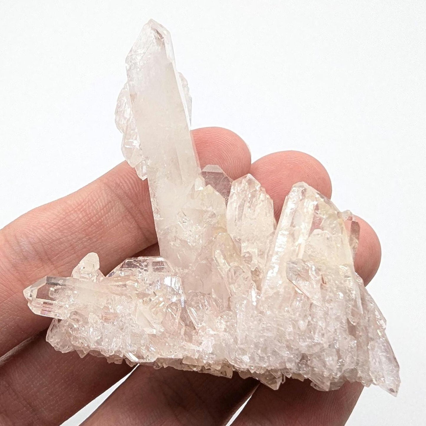 49g Natural Pink Quartz - Lithium Coated Quartz Crystal - Bolivar, Colombia - Pink Quartz Cluster - Crystallized Lemurian Quartz Specimen