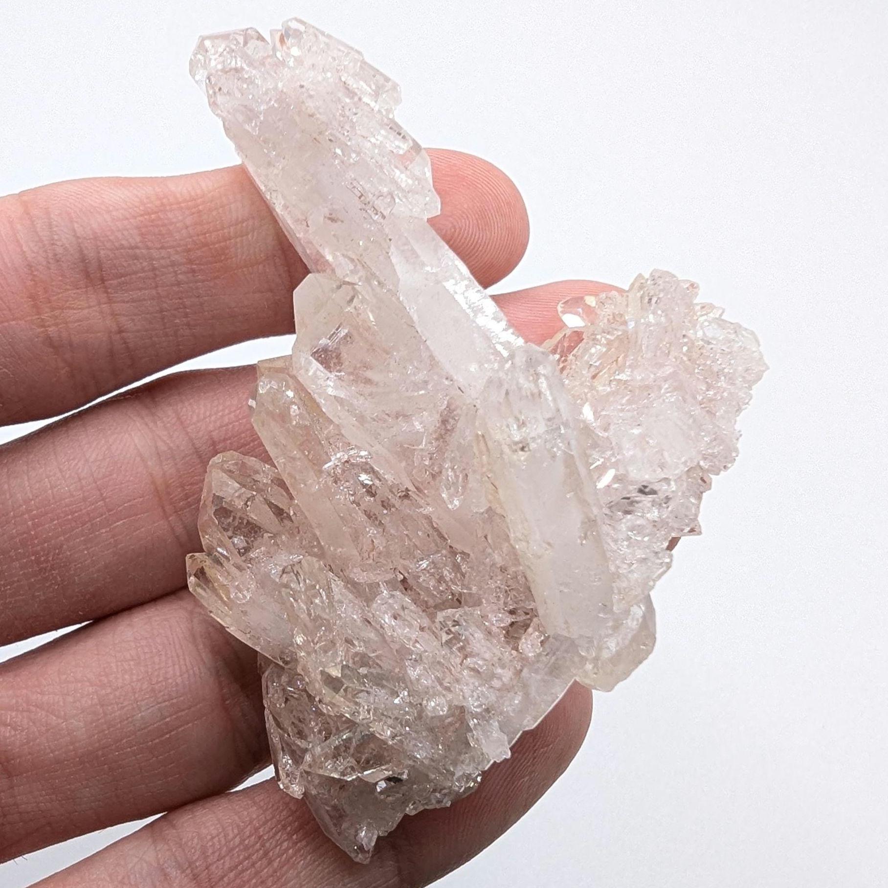 49g Natural Pink Quartz - Lithium Coated Quartz Crystal - Bolivar, Colombia - Pink Quartz Cluster - Crystallized Lemurian Quartz Specimen