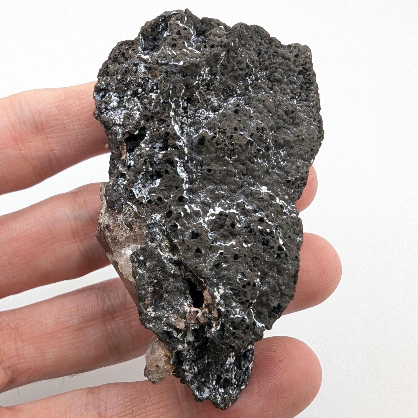 67g Smoky Quartz in Basalt - Minas Gerais, Brazil - Black Volcanic Matrix with Smoky Quartz Crystal - Mineral Specimen