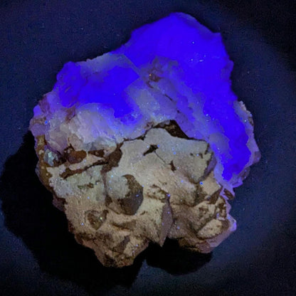 125 g Yellow Fluorite with Quartz - Sidi Ayad, Morocco - UV Reactive Fluorite Mineral Specimen