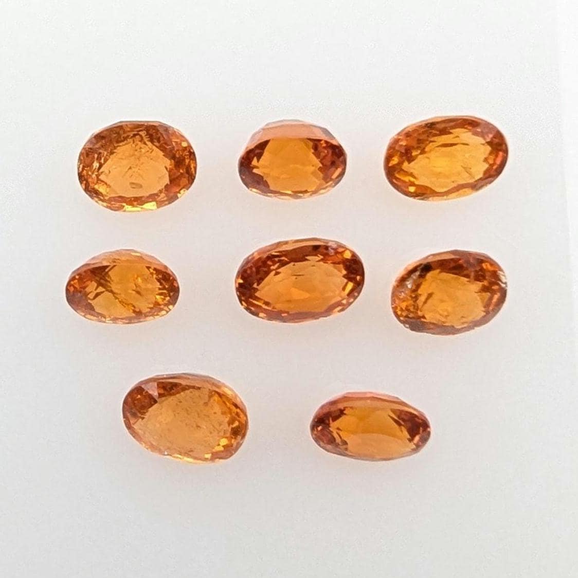 4.02 ct (8 pieces) Spessartine Garnet - Oval Shaped Faceted Gemstones - Mandarin Garnet Lot - Natural Untreated Cut Gemstones for Jewelry