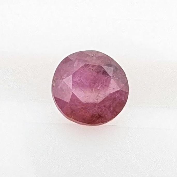 1.54 ct Unheated Ruby from Mozambique - Faceted Pinkish Red Ruby - Round Ruby Gemstone - Natural Round 6mm Ruby