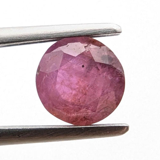 1.54 ct Unheated Ruby from Mozambique - Faceted Pinkish Red Ruby - Round Ruby Gemstone - Natural Round 6mm Ruby