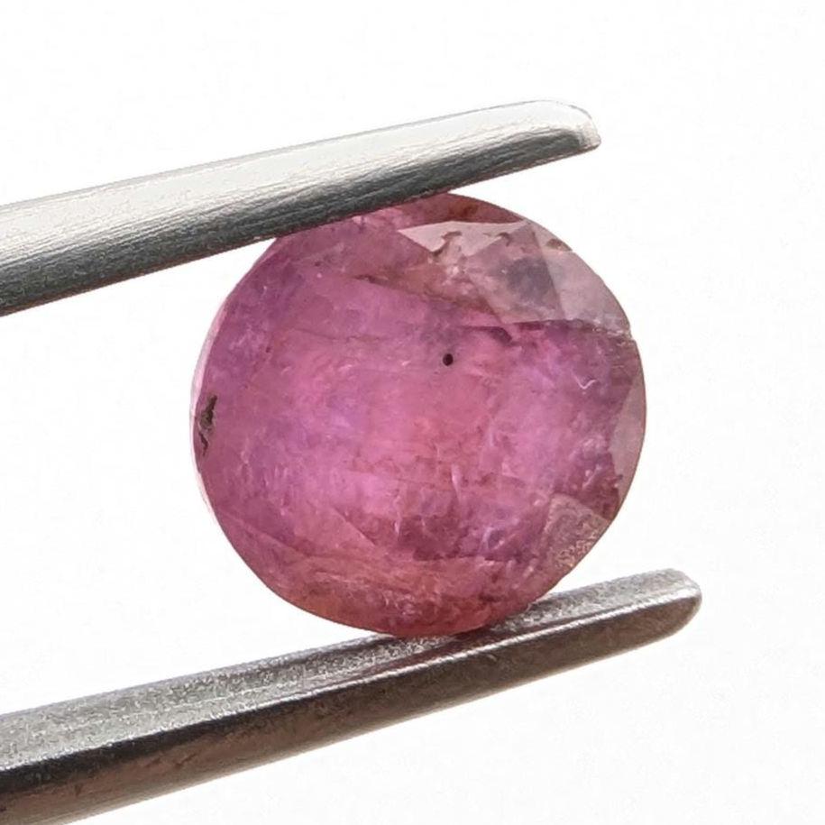 1.54 ct Unheated Ruby from Mozambique - Faceted Pinkish Red Ruby - Round Ruby Gemstone - Natural Round 6mm Ruby