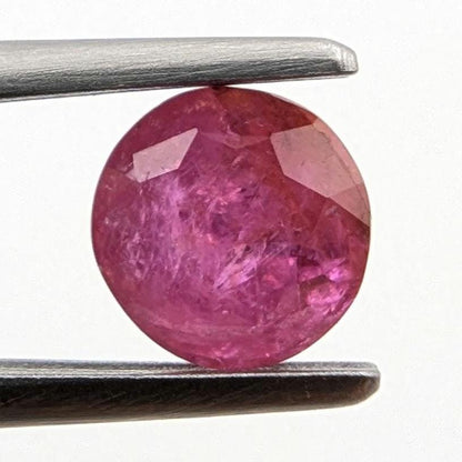 1.12 ct Unheated Ruby from Mozambique - Faceted Pinkish Red Ruby - Round Ruby Gemstone - Natural Round 5mm Ruby