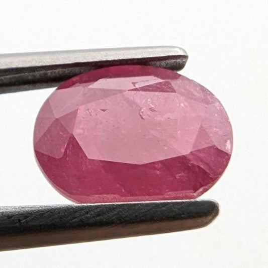 1.68 ct Unheated Ruby from Mozambique - Faceted Pinkish Red Ruby - Oval Ruby Gemstone - Natural Oval Cut Ruby