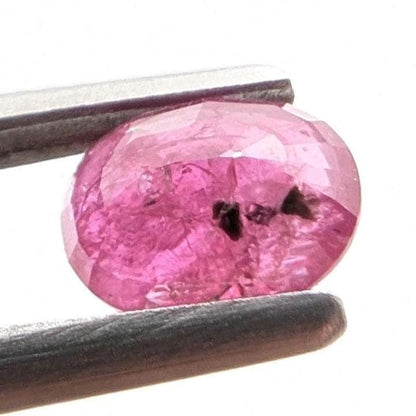 0.89 ct Unheated Ruby from Mozambique - Faceted Pinkish Red Ruby - Oval Ruby Gemstone - Natural Oval Cut Ruby