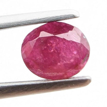 0.77 ct Unheated Ruby from Mozambique - Faceted Pinkish Red Ruby - Oval Ruby Gemstone - Natural Oval Cut Ruby