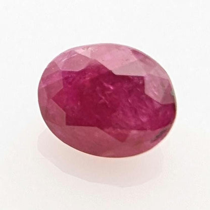 0.77 ct Unheated Ruby from Mozambique - Faceted Pinkish Red Ruby - Oval Ruby Gemstone - Natural Oval Cut Ruby