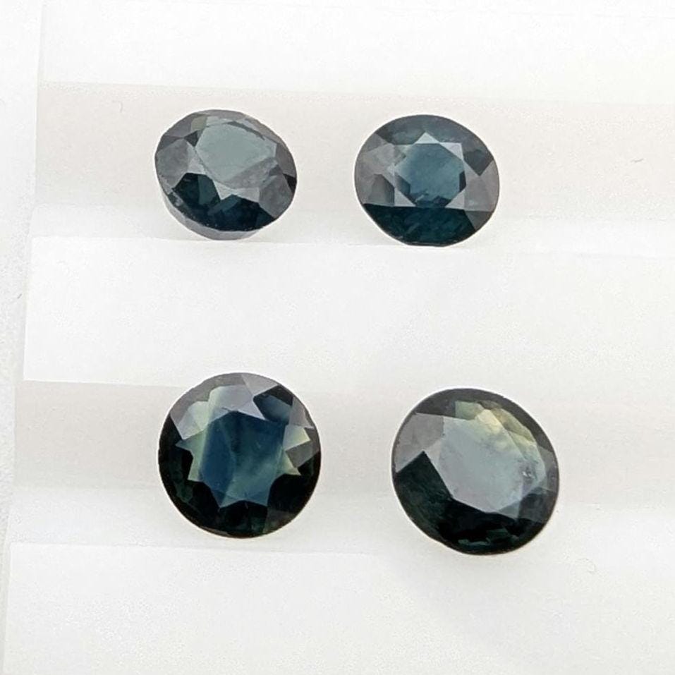 2.42 ct (4 pieces) Round Blue Sapphires - Brilliant Cut Sapphires - 5mm Sapphires - Loose Faceted Gemstones - Madagascar
