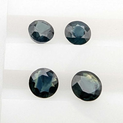 2.42 ct (4 pieces) Round Blue Sapphires - Brilliant Cut Sapphires - 5mm Sapphires - Loose Faceted Gemstones - Madagascar