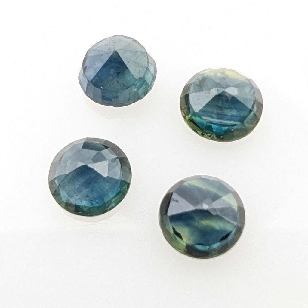 2.42 ct (4 pieces) Round Blue Sapphires - Brilliant Cut Sapphires - 5mm Sapphires - Loose Faceted Gemstones - Madagascar