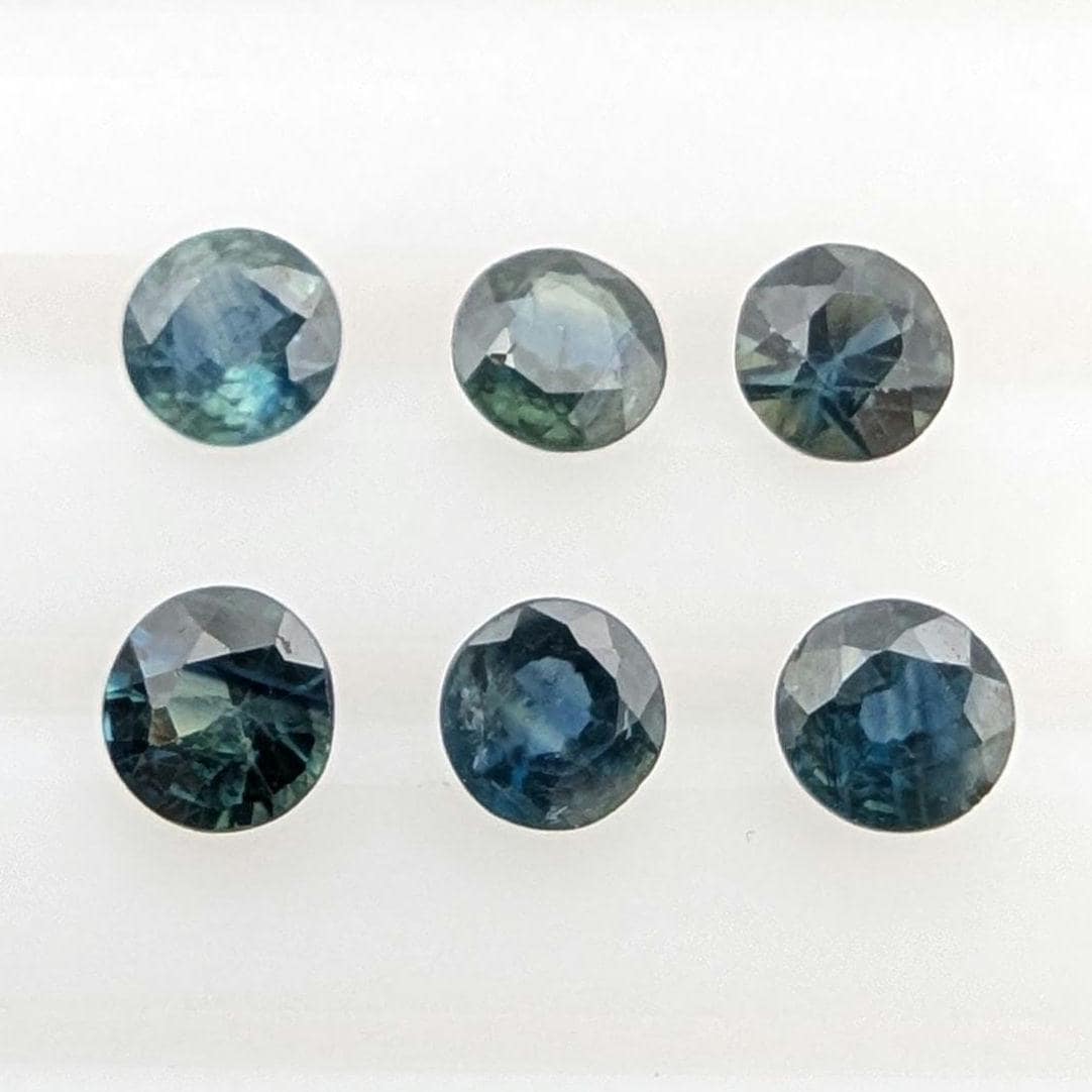 2.36 ct (6 pieces) Round Blue Sapphires - Brilliant Cut Sapphires - 4mm Sapphires - Loose Faceted Gemstones - Madagascar