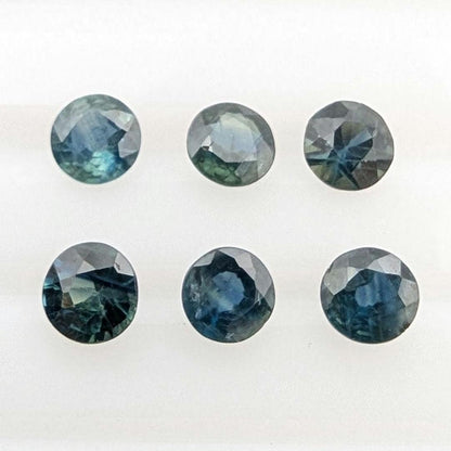 2.36 ct (6 pieces) Round Blue Sapphires - Brilliant Cut Sapphires - 4mm Sapphires - Loose Faceted Gemstones - Madagascar