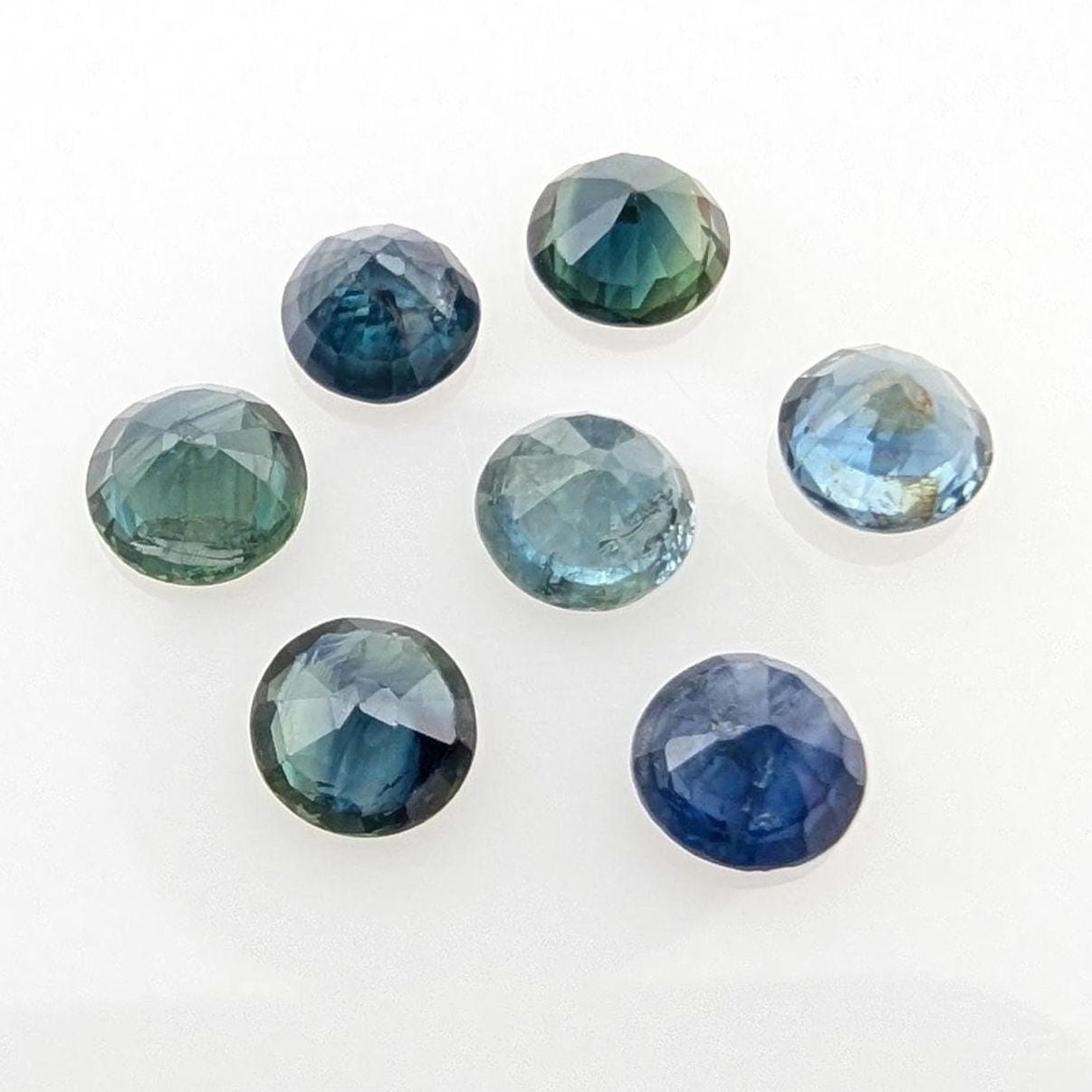 3.90 ct (7 pieces) Round Blue Sapphires - Brilliant Cut Sapphires - 5mm Sapphires - Loose Faceted Gemstones - Madagascar
