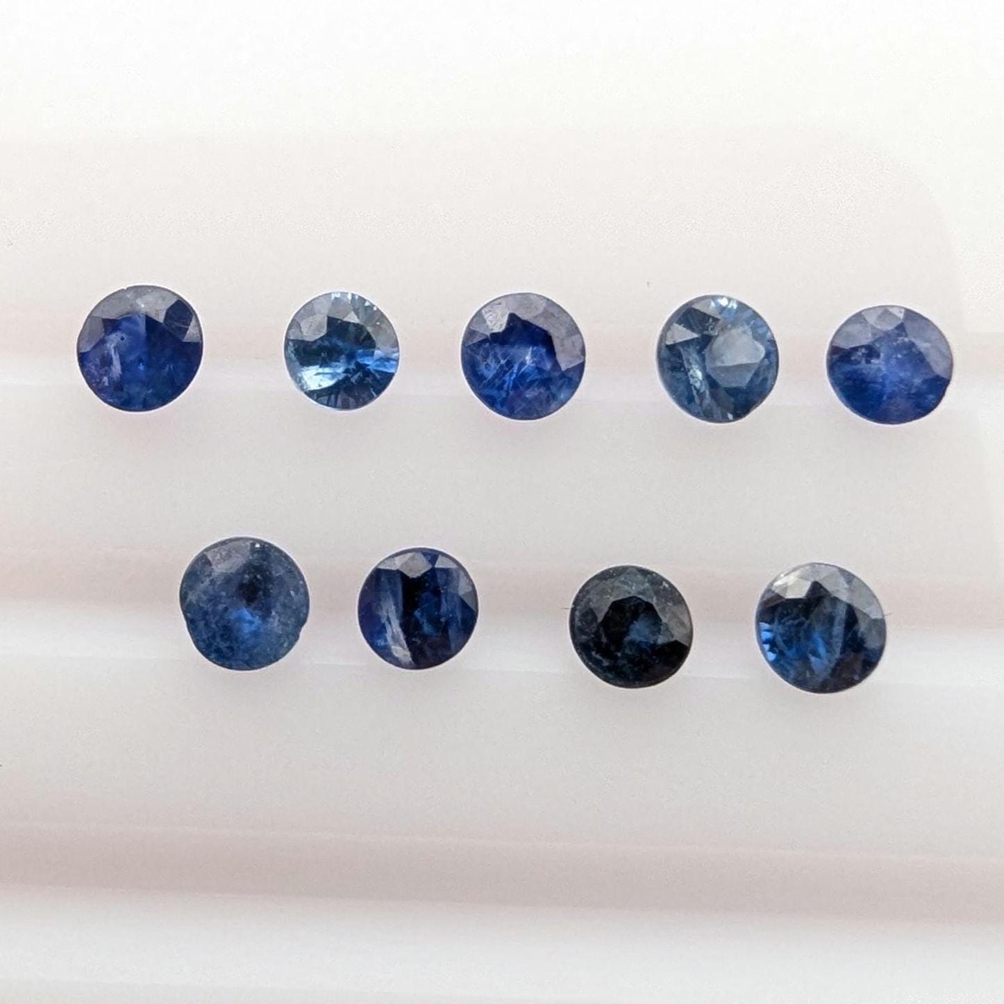 1.23 ct (9 pieces) Round Blue Sapphires - Brilliant Cut Sapphires - 3mm Sapphires - Loose Faceted Gemstones - Madagascar