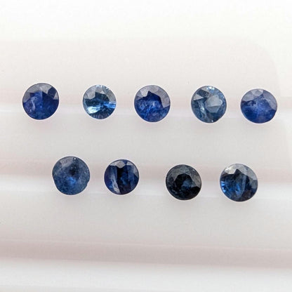 1.23 ct (9 pieces) Round Blue Sapphires - Brilliant Cut Sapphires - 3mm Sapphires - Loose Faceted Gemstones - Madagascar