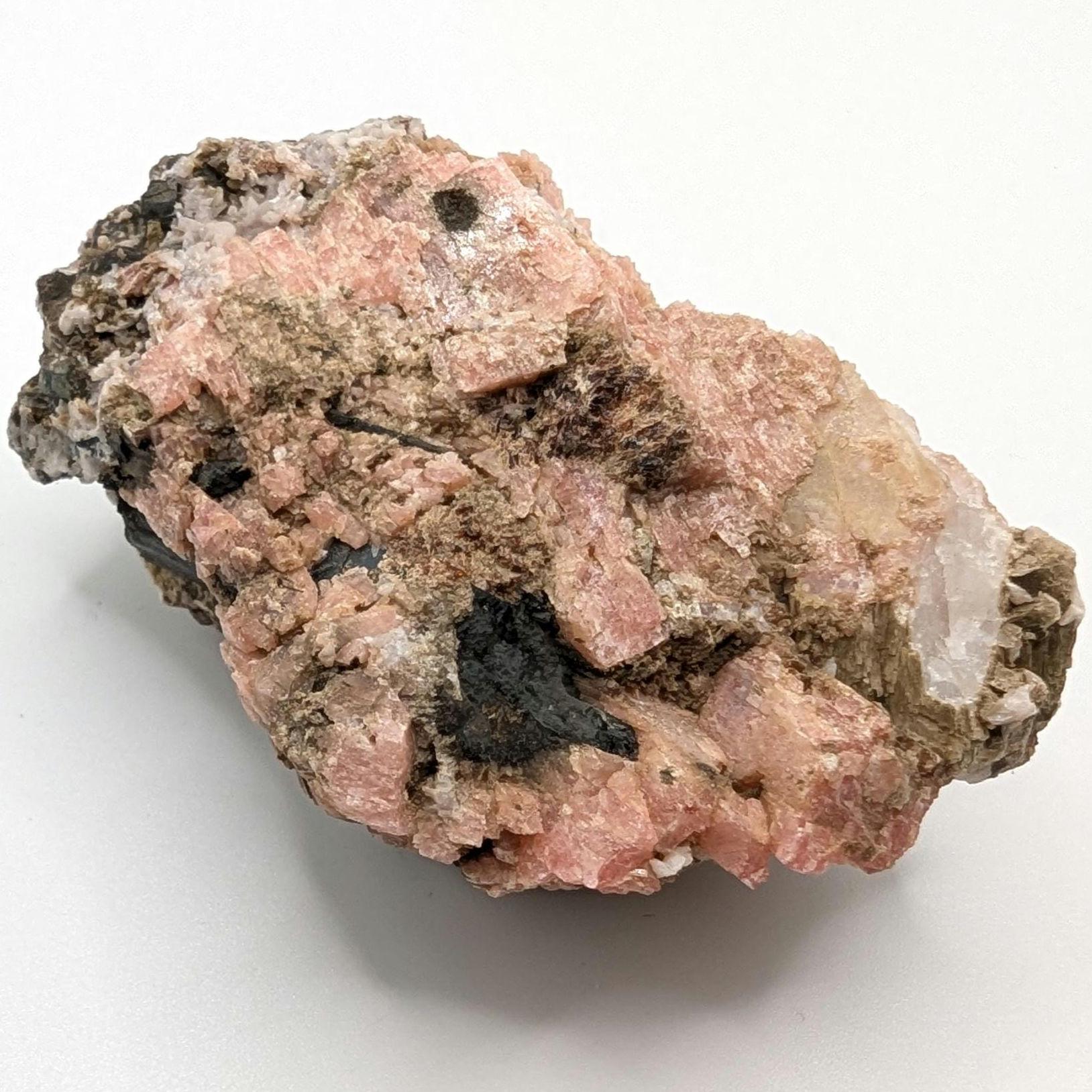184g Serandite with Aegirine on Albite - Mont Saint-Hilaire, Québec, Canada - Serandite Mineral Specimen - Canadian Combination Mineral