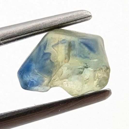 1.38ct Bicolor Sapphire Crystal from Madagascar - Natural Blue Green Sapphire Gemstone - Loose Gemstone Specimens - Facet Rough Sapphire