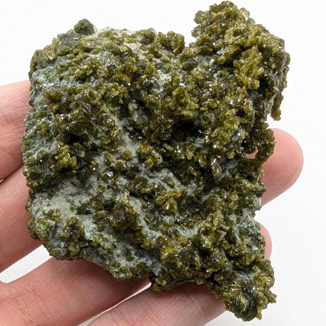 73g Epidote Crystal Cluster - Imilchil, Morocco - Sparkling Green Epidote - Raw Mineral Specimen - Natural Epidote Specimen