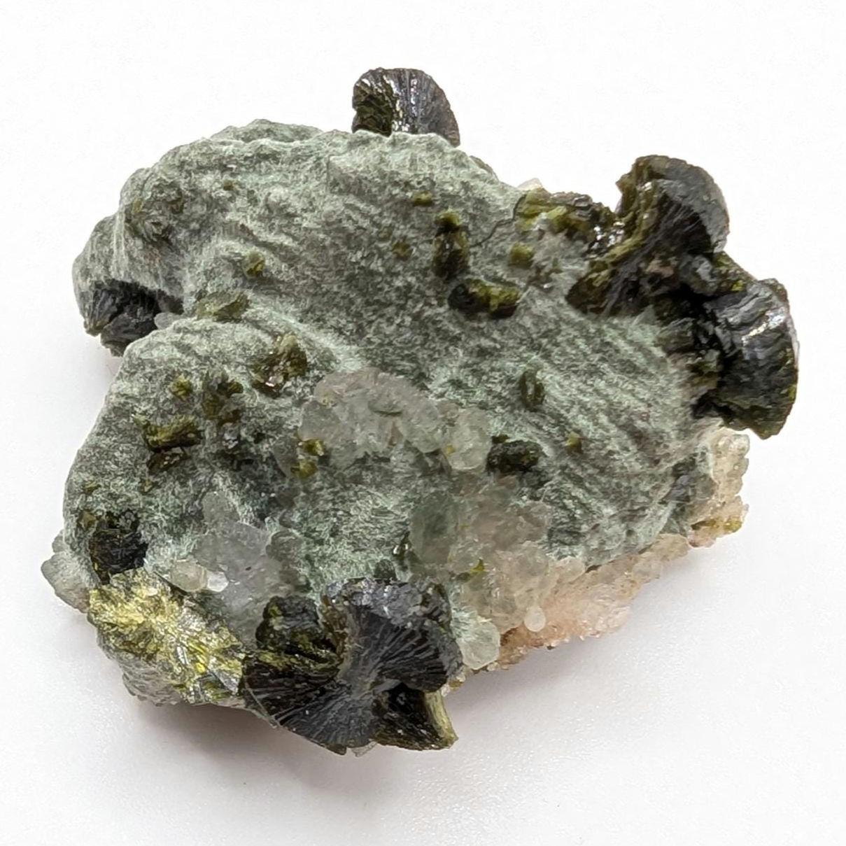 25g Natural Epidote with Quartz Crystals on Matrix - Imilchil, Morocco - Rough Green Epidote - Raw Mineral Specimen