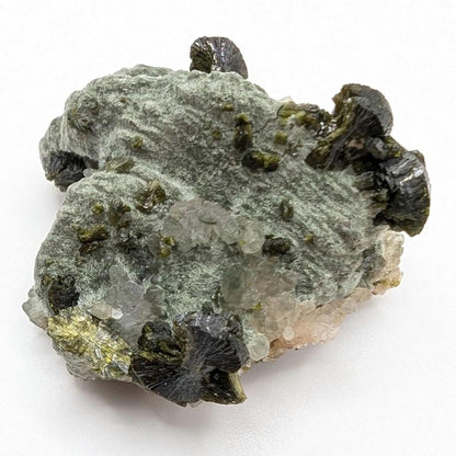 25g Natural Epidote with Quartz Crystals on Matrix - Imilchil, Morocco - Rough Green Epidote - Raw Mineral Specimen