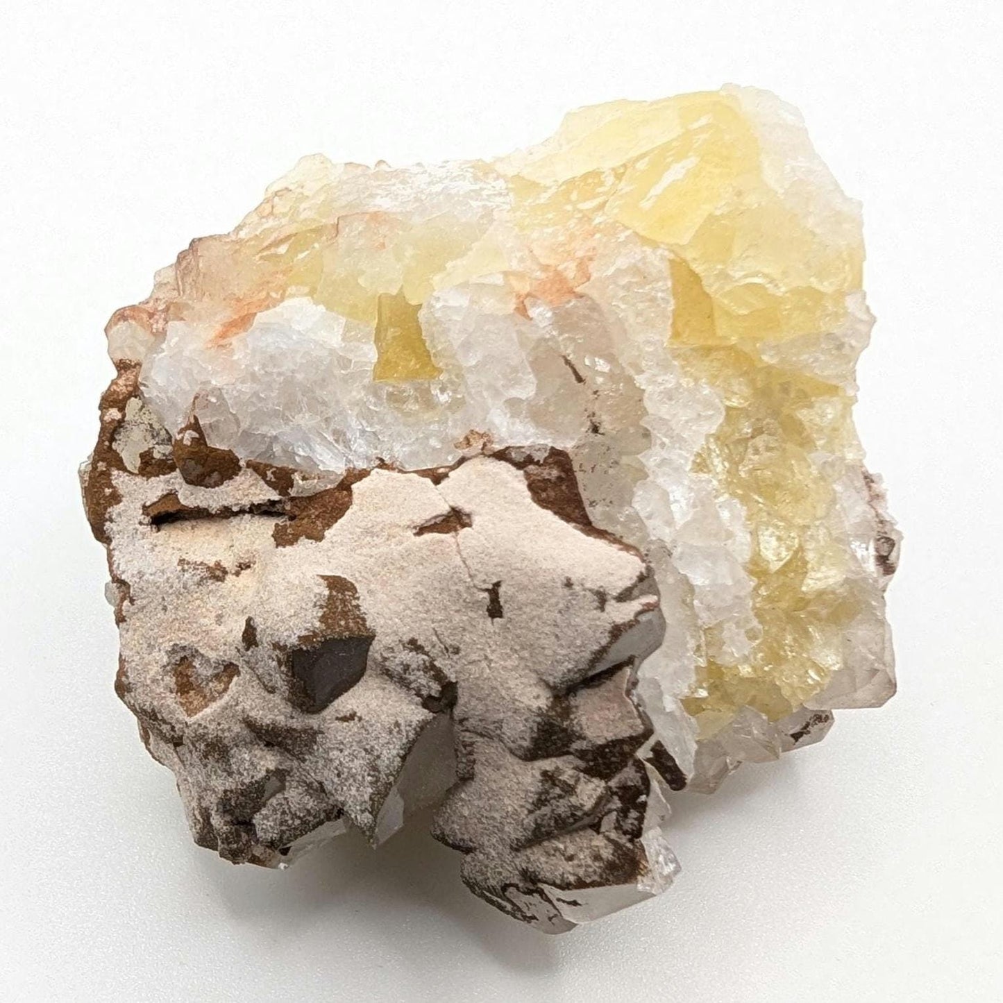 125 g Yellow Fluorite with Quartz - Sidi Ayad, Morocco - UV Reactive Fluorite Mineral Specimen