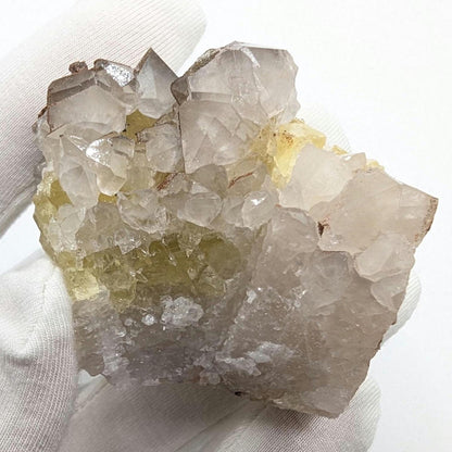 125 g Yellow Fluorite with Quartz - Sidi Ayad, Morocco - UV Reactive Fluorite Mineral Specimen