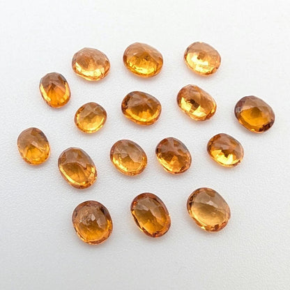 5.56 ct (16 pieces) Spessartine Garnet - Oval Shaped Faceted Gemstones - Mandarin Garnet Lot - Natural Untreated Cut Gemstones for Jewelry