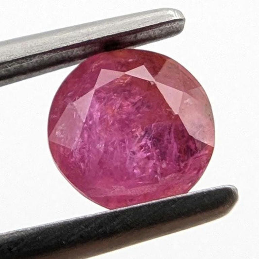 1.12 ct Unheated Ruby from Mozambique - Faceted Pinkish Red Ruby - Round Ruby Gemstone - Natural Round 5mm Ruby