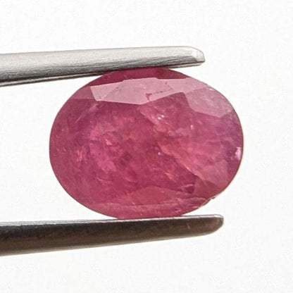 1.68 ct Unheated Ruby from Mozambique - Faceted Pinkish Red Ruby - Oval Ruby Gemstone - Natural Oval Cut Ruby