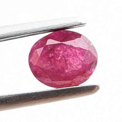 0.77 ct Unheated Ruby from Mozambique - Faceted Pinkish Red Ruby - Oval Ruby Gemstone - Natural Oval Cut Ruby