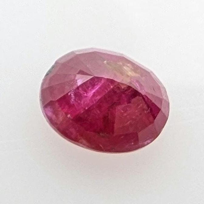 0.77 ct Unheated Ruby from Mozambique - Faceted Pinkish Red Ruby - Oval Ruby Gemstone - Natural Oval Cut Ruby