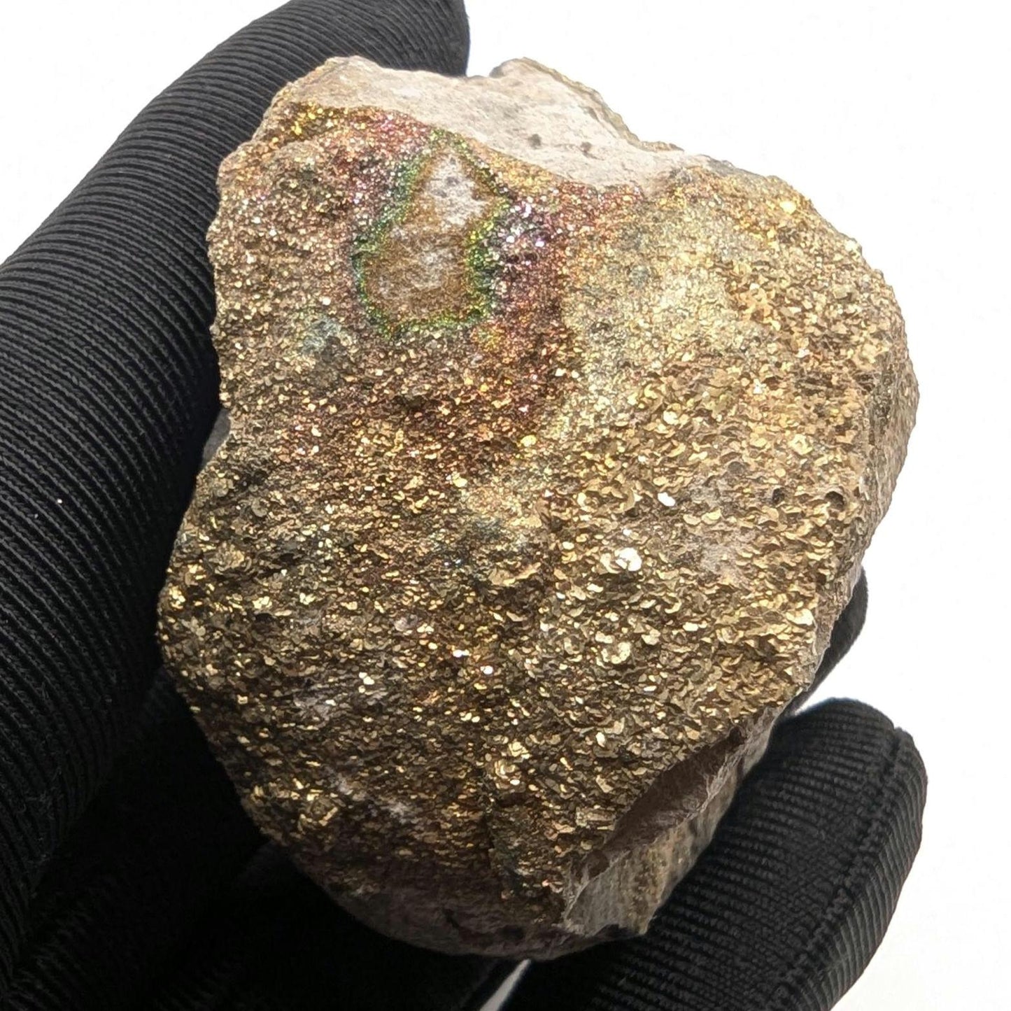 94g Golden Pyrite on Sedimentary Concretion Matrix - Natural Pyrite Mineral Specimen - Volga River, Ulyanovsk, Russia