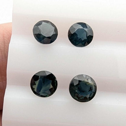 2.42 ct (4 pieces) Round Blue Sapphires - Brilliant Cut Sapphires - 5mm Sapphires - Loose Faceted Gemstones - Madagascar