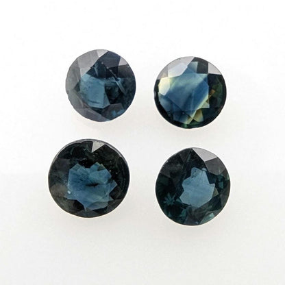 2.42 ct (4 pieces) Round Blue Sapphires - Brilliant Cut Sapphires - 5mm Sapphires - Loose Faceted Gemstones - Madagascar