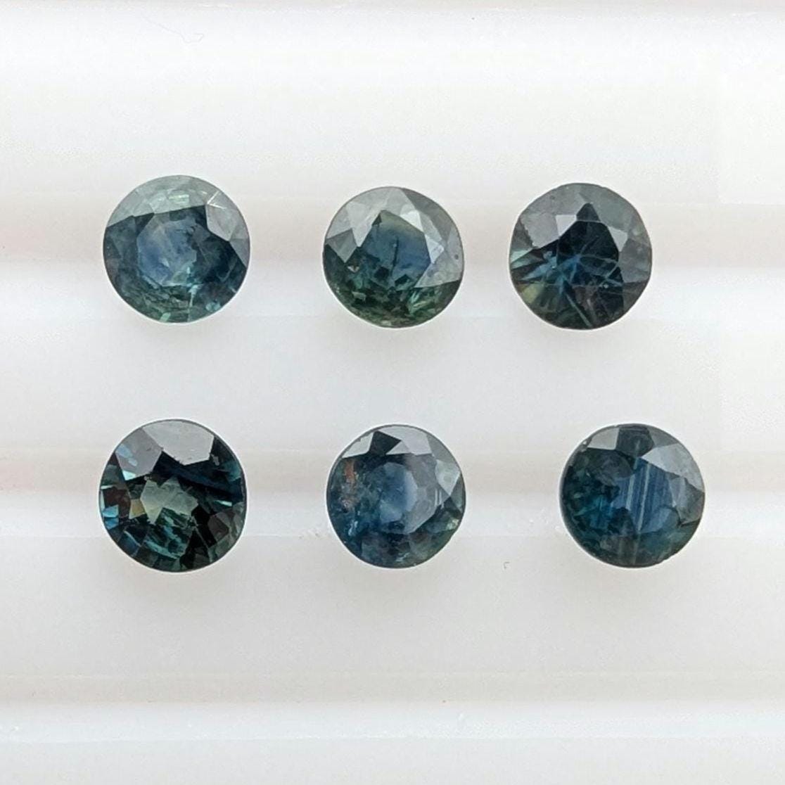 2.36 ct (6 pieces) Round Blue Sapphires - Brilliant Cut Sapphires - 4mm Sapphires - Loose Faceted Gemstones - Madagascar