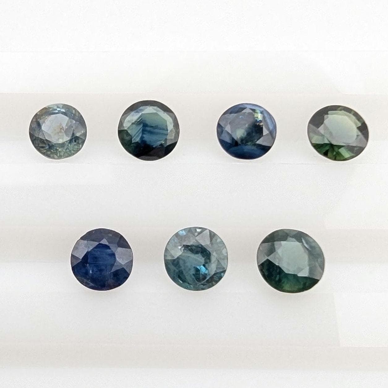3.90 ct (7 pieces) Round Blue Sapphires - Brilliant Cut Sapphires - 5mm Sapphires - Loose Faceted Gemstones - Madagascar