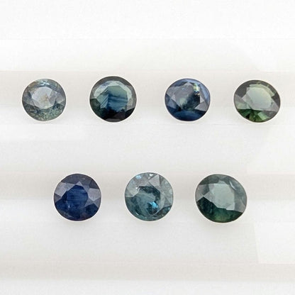 3.90 ct (7 pieces) Round Blue Sapphires - Brilliant Cut Sapphires - 5mm Sapphires - Loose Faceted Gemstones - Madagascar