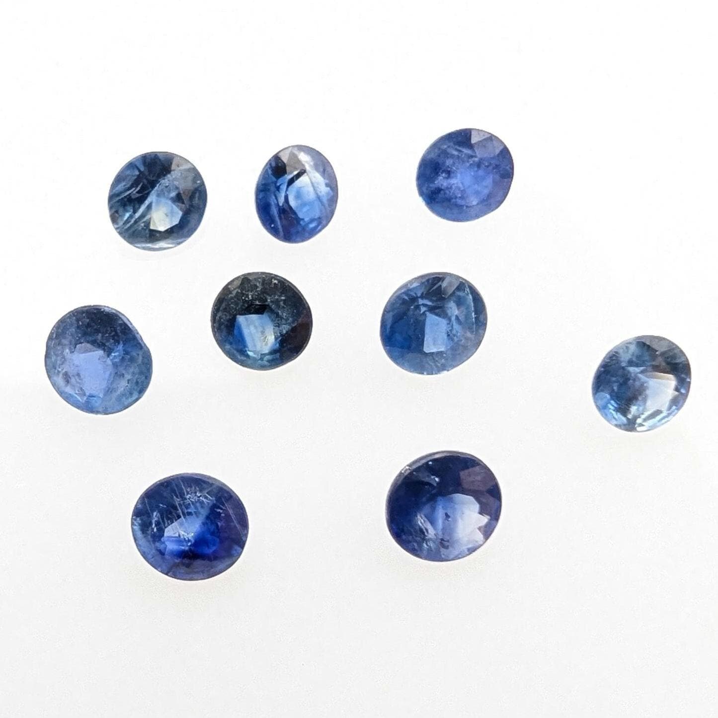 1.23 ct (9 pieces) Round Blue Sapphires - Brilliant Cut Sapphires - 3mm Sapphires - Loose Faceted Gemstones - Madagascar