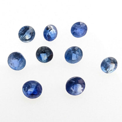 1.23 ct (9 pieces) Round Blue Sapphires - Brilliant Cut Sapphires - 3mm Sapphires - Loose Faceted Gemstones - Madagascar