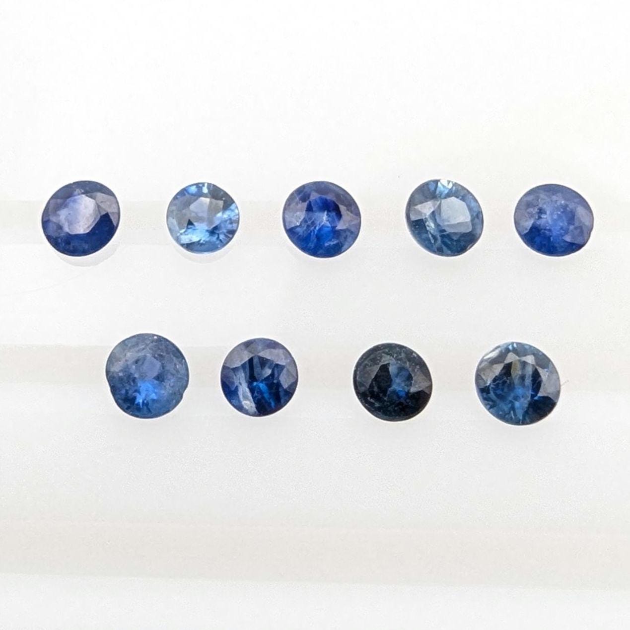 1.23 ct (9 pieces) Round Blue Sapphires - Brilliant Cut Sapphires - 3mm Sapphires - Loose Faceted Gemstones - Madagascar