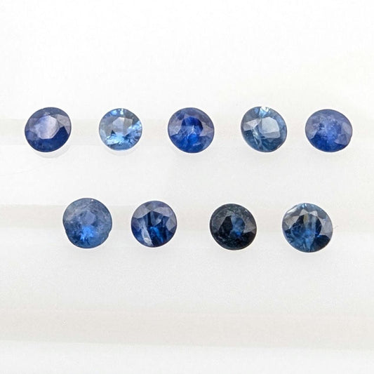 1.23 ct (9 pieces) Round Blue Sapphires - Brilliant Cut Sapphires - 3mm Sapphires - Loose Faceted Gemstones - Madagascar